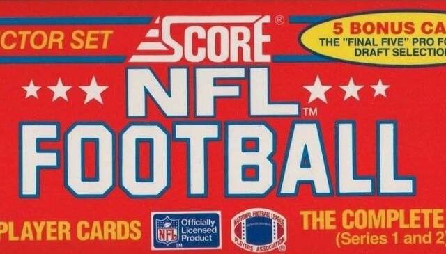 1990 Score Football Factory Sealed Set with 5 Bonus Draft Pick Cards