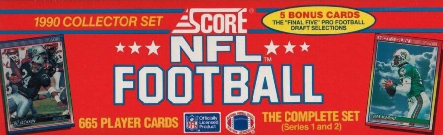 1990 Score Football Factory Sealed Set with 5 Bonus Draft Pick Cards
