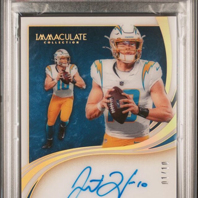 2020 Immaculate Justin Herbert Introductions Rookie Auto /10 PSA 8