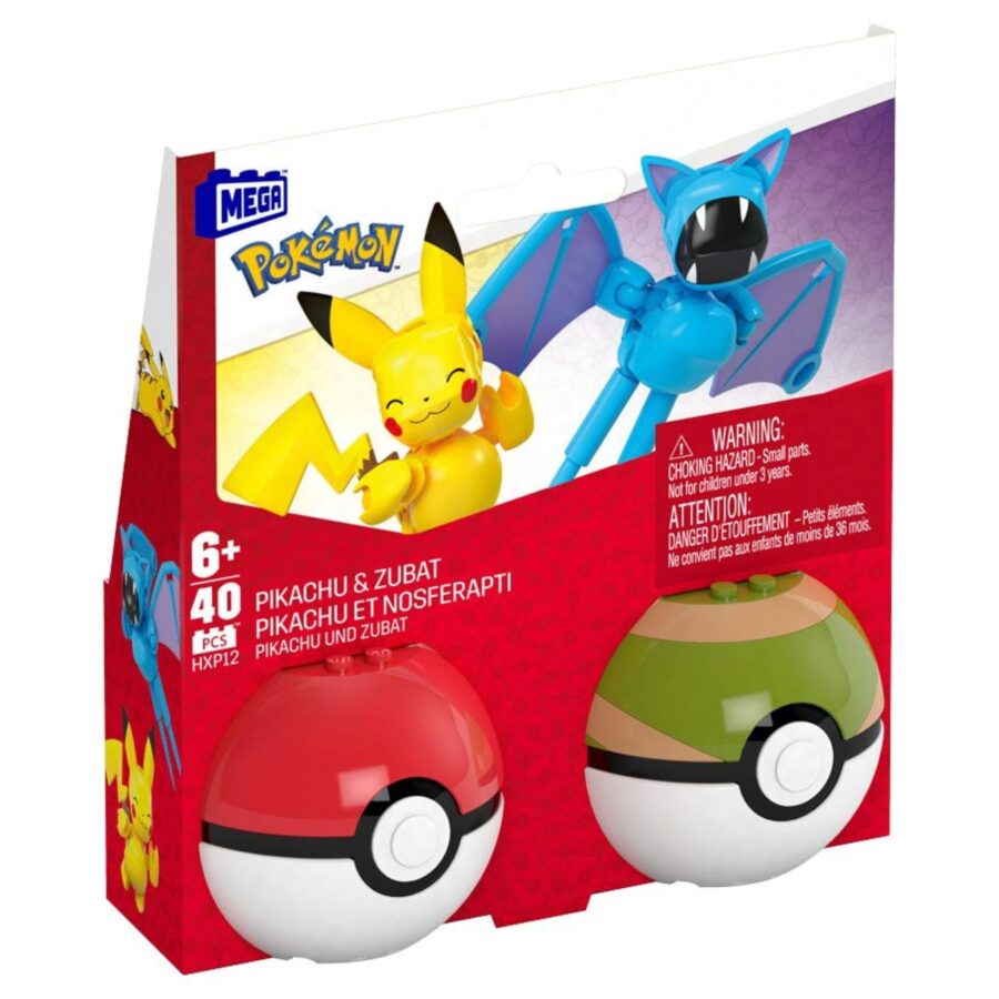 Mega Construx Pokemon Poke Ball Collection Pikachu & Zubat