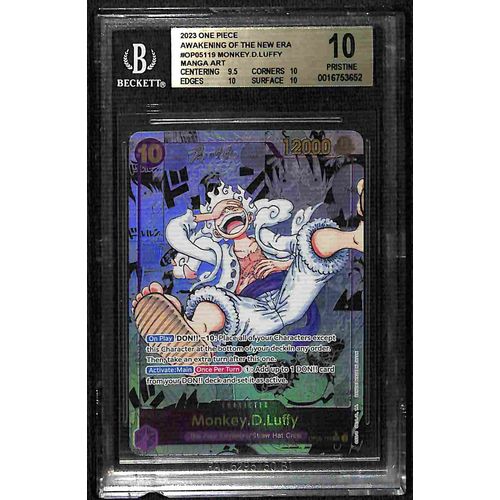 BGS 10 Monkey.D.Luffy Manga Art SEC OP05-119 - 2023 One Piece Card Game Awakening Of The New Era #3652