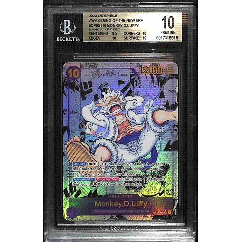 BGS 10 Monkey.D.Luffy Manga Art SEC OP05-119 - 2023 One Piece Card Game Awakening Of The New Era #9915