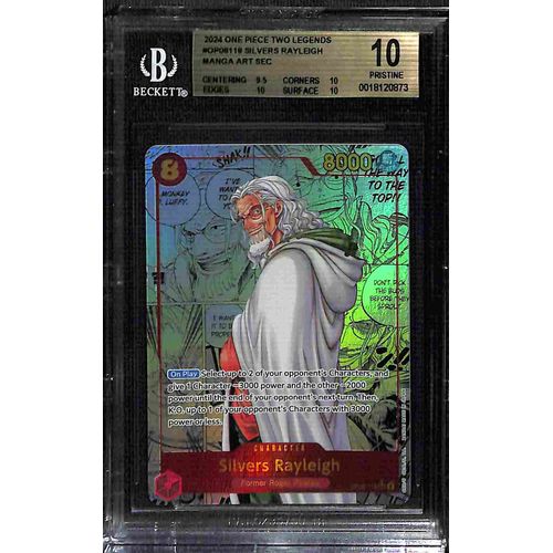 BGS 10 Silvers Rayleigh Manga Art SEC OP08-118 - 2024 One Piece Card Game Two Legends #0873