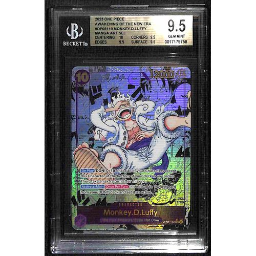 BGS 9.5 Monkey.D.Luffy Manga Art SEC OP05-119 - 2023 One Piece Card Game Awakening Of The New Era #9758