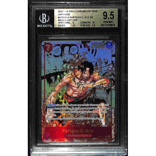 BGS 9.5 Portgas.D.Ace Manga Art SR OP02-013 - 2022 One Piece Card Game Paramount War #9919