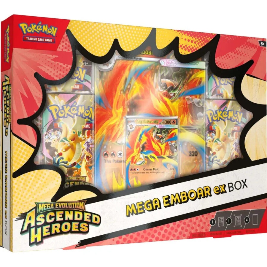 Official Pokémon TCG: Mega Evolution—Ascended Heroes Mega Emboar ex Box
