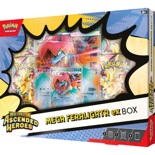 Official Pokémon TCG: Mega Evolution—Ascended Heroes Mega Feraligatr ex Box
