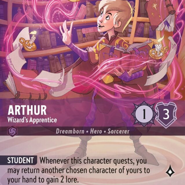 Arthur - Wizard's Apprentice (002-207) - Set 2: Rise of the Floodborn - Disney Lorcana Enchanted