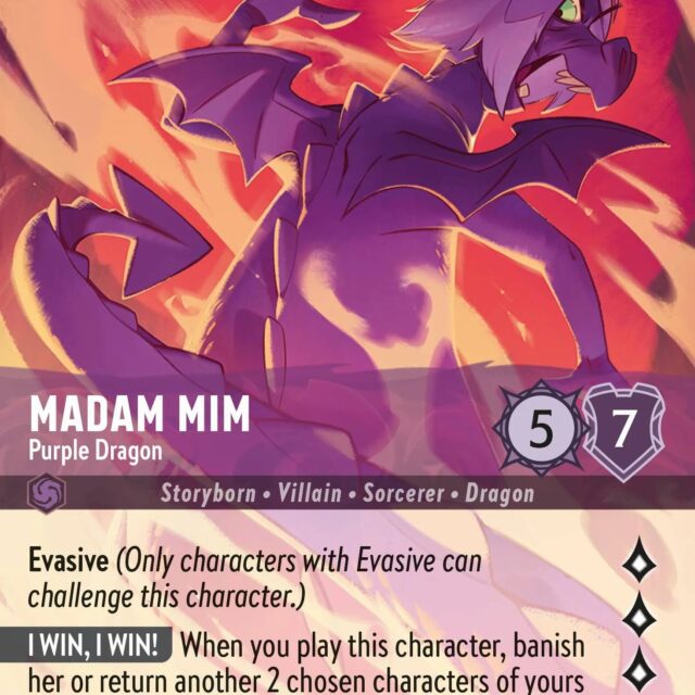 Madam Mim - Purple Dragon (002-208) - Set 2: Rise of the Floodborn - Disney Lorcana Enchanted