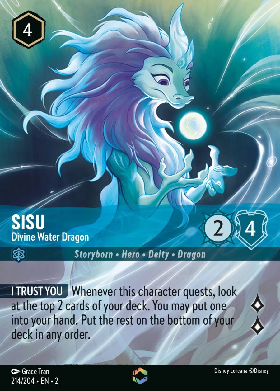 Sisu - Divine Water Dragon (002-214) - Set 2: Rise of the Floodborn - Disney Lorcana Enchanted