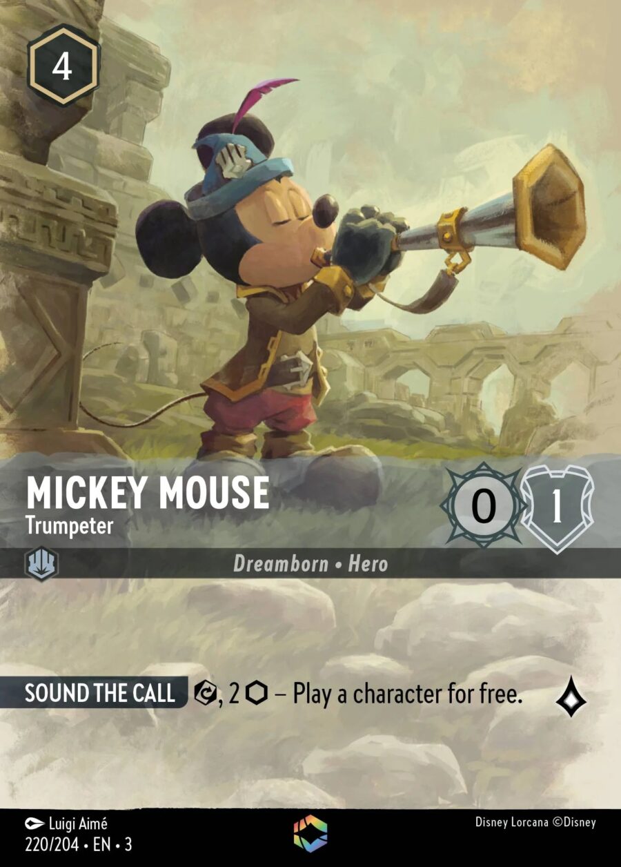 Mickey Mouse - Trumpeter (003-220) - Set 3: Into the Inklands - Disney Lorcana Enchanted