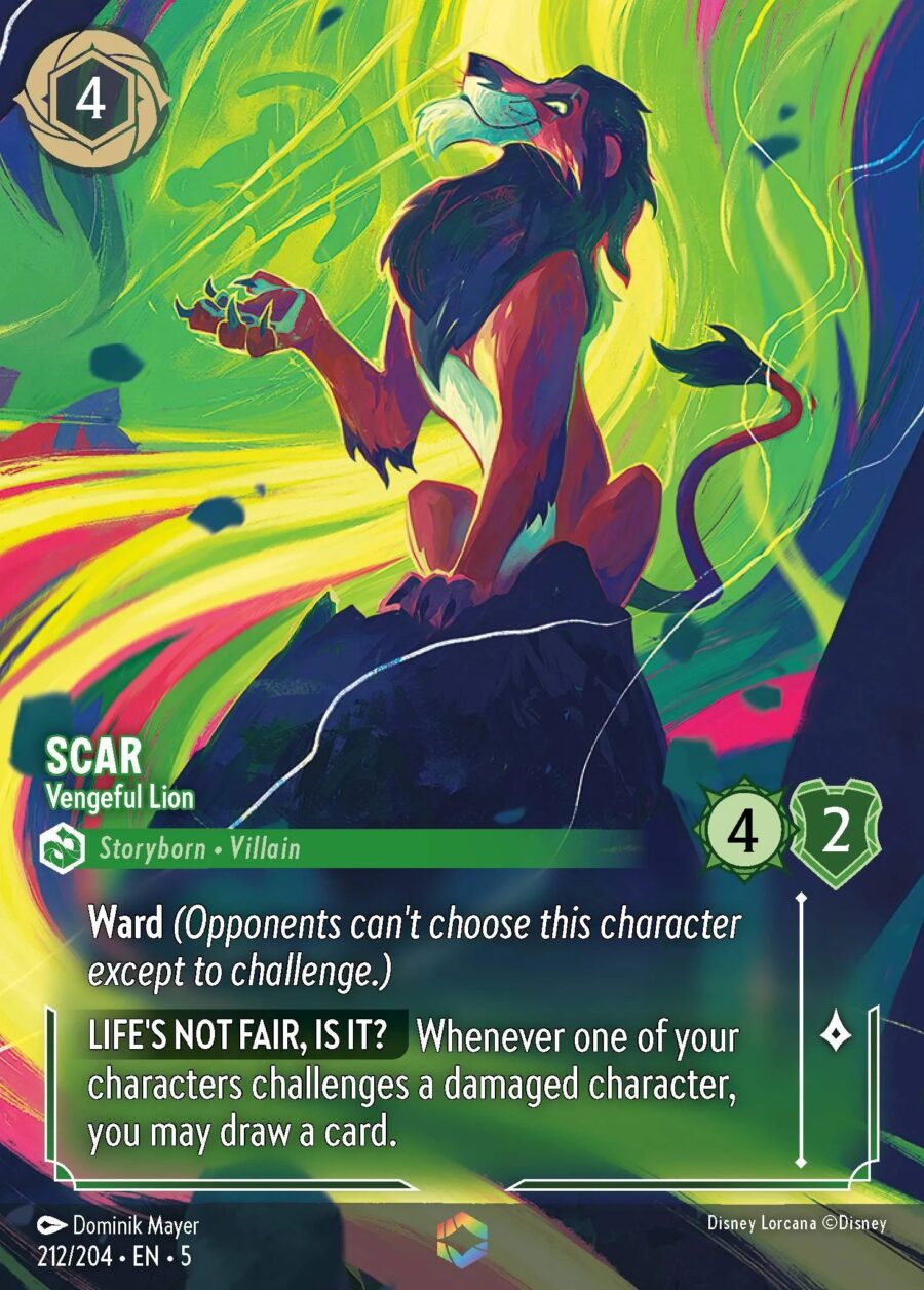 Scar - Vengeful Lion (005-212) - Set 5: Shimmering Skies - Disney Lorcana Enchanted