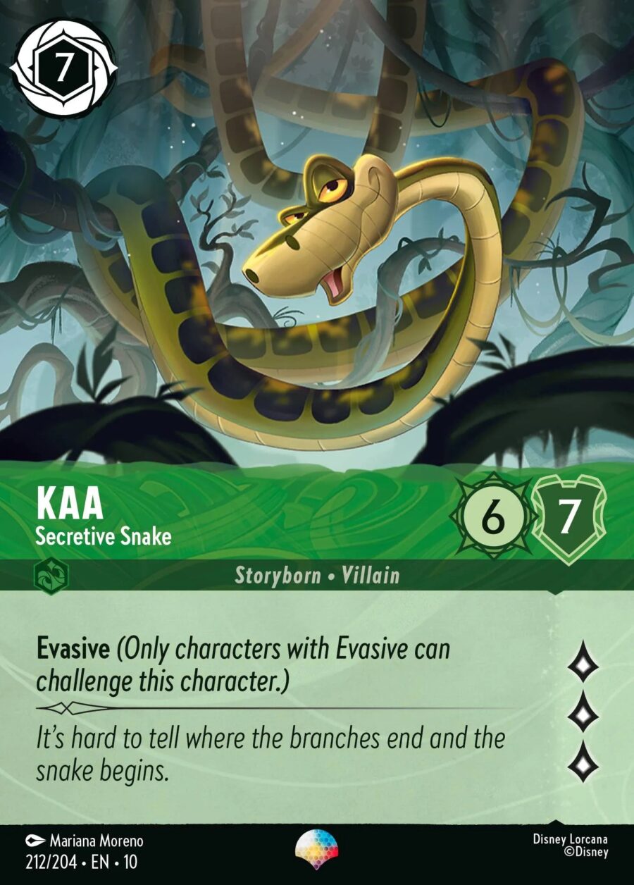 Kaa - Secretive Snake (010-212) - Set 10: Whispers in the Well - Disney Lorcana Epic