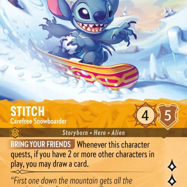 Stitch - Carefree Snowboarder (011-207) - Set 11: Winterspell - Disney Lorcana Epic