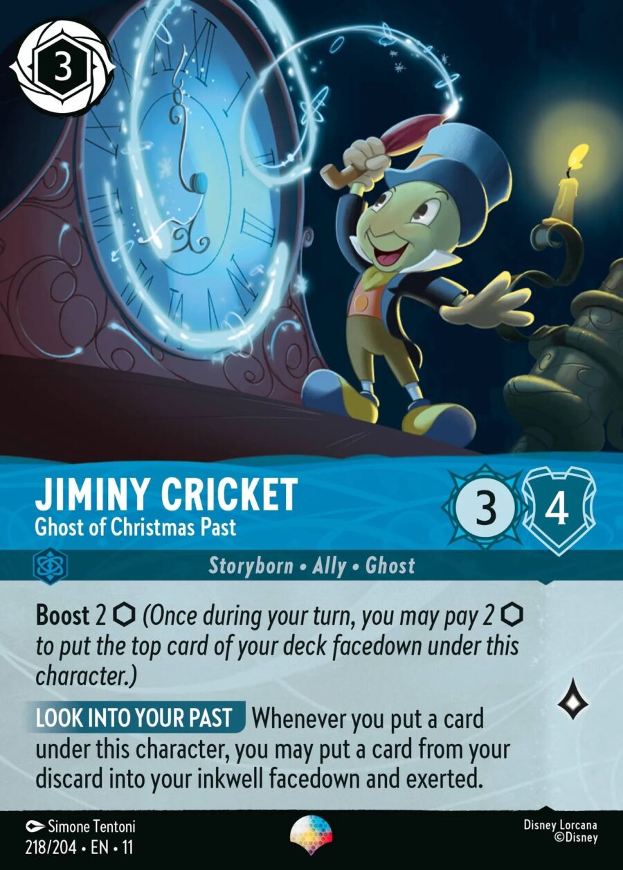 Jiminy Cricket - Ghost of Christmas Past (011-218) - Set 11: Winterspell - Disney Lorcana Epic