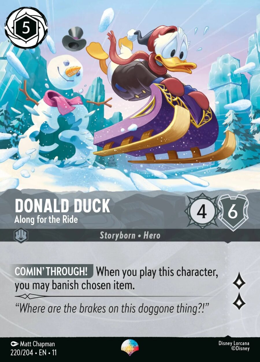Donald Duck - Along for the Ride (011-220) - Set 11: Winterspell - Disney Lorcana Epic