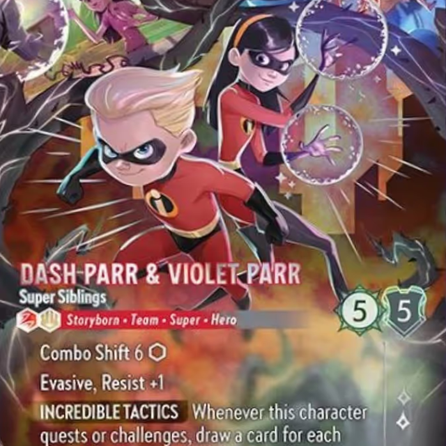 Dash Parr & Violet Parr - Super Siblings (013-241) - Set 13: Attack of the Vine! - Disney Lorcana Enchanted