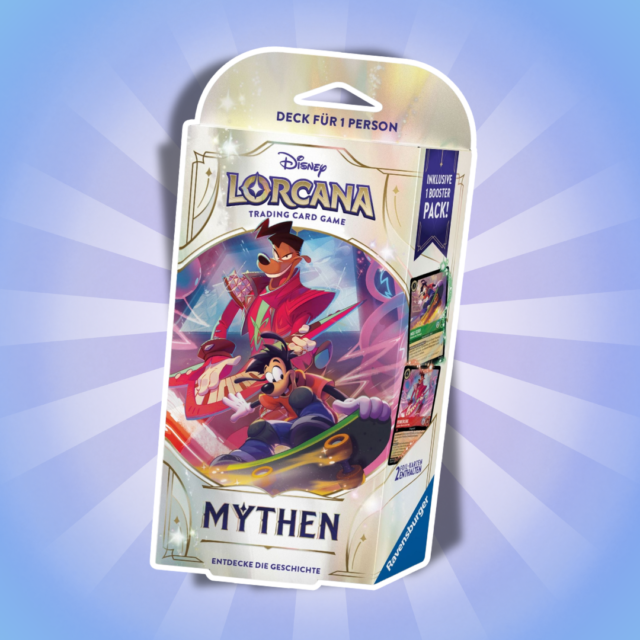 Disney Lorcana TCG Mythen Starter Deck Deutsch – 60 Karten Deck mit Booster (Zufällige Variante)