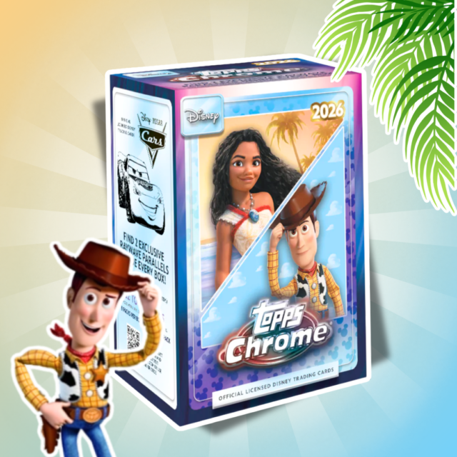 2026 Topps Chrome Disney Value Box Englisch – 32 Karten mit exklusiven Raywave Parallels