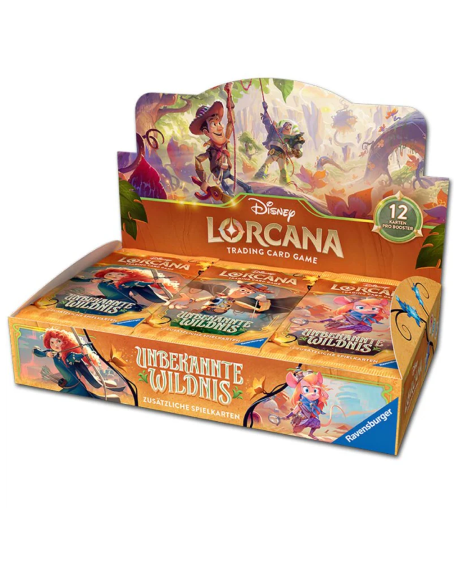 Disney Lorcana TCG Unbekannte Wildnis Booster Display Deutsch – Trading Card Game Box mit 24 Booster Packs