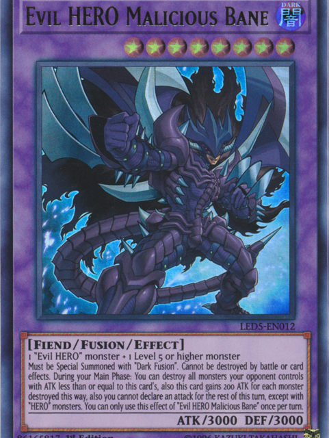 Evil Hero Malicious Bane [LED5-EN012] Ultra Rare