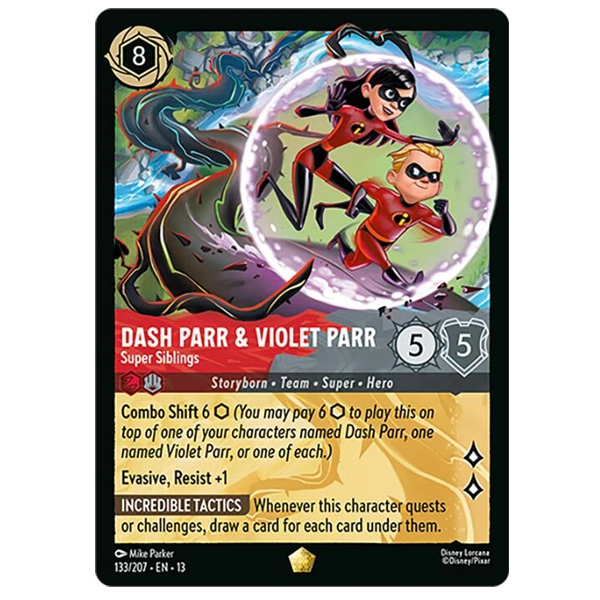 Disney Lorcana TCG - Dash Parr & Violet Parr Super Siblings - 133/204