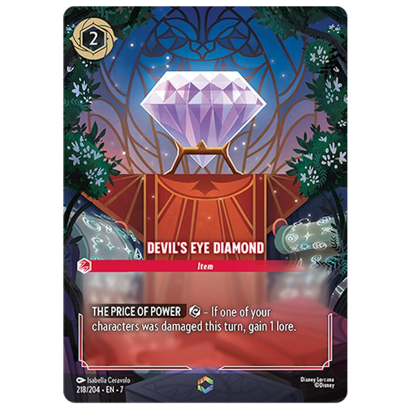 Disney Lorcana TCG - Devil's Eye Diamond - 218/204 - Enchanted