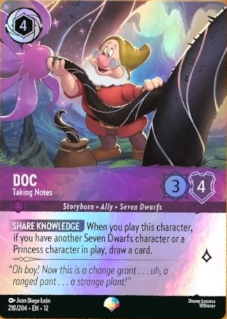Doc - Taking Notes (012-210) - Set 12: Wilds Unknown - Disney Lorcana Epic