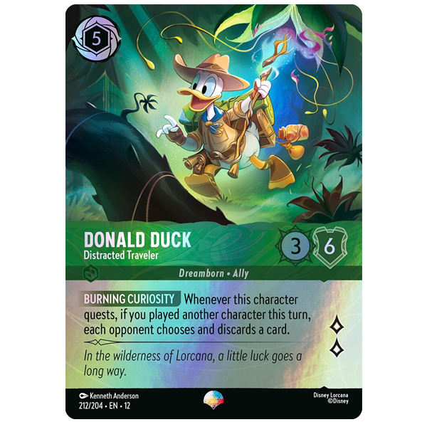 Disney Lorcana TCG - Donald Duck Distracted Traveler - 212/204 - Epic