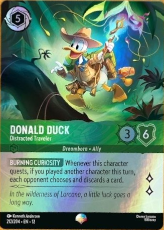Donald Duck - Distracted Traveler (012-212) - Set 12: Wilds Unknown - Disney Lorcana Epic