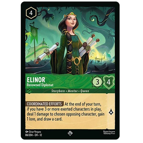 Disney Lorcana TCG - Elinor Renowned Diplomat - 86/204