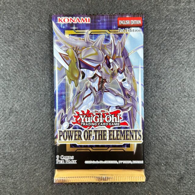 Misprint / Miscut / Error Yu-gi-oh Tcg Power Of The Elements Booster Pack