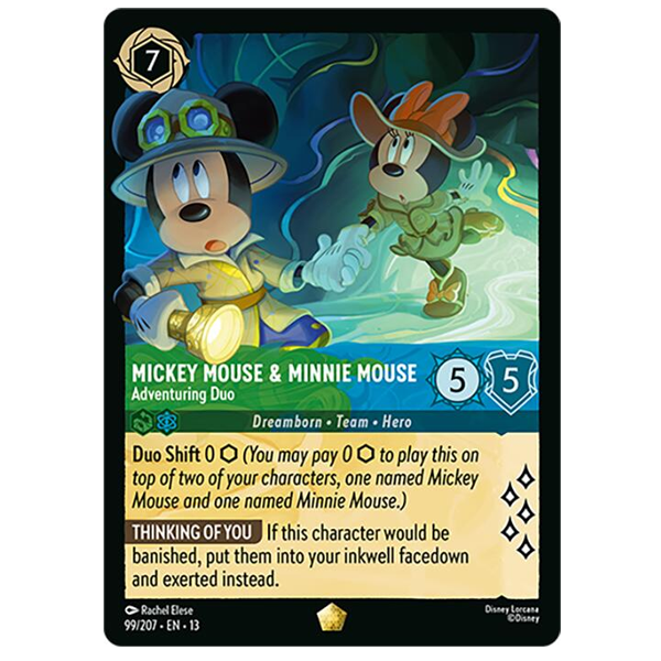 Disney Lorcana TCG - Mickey Mouse & Minnie Mouse Adventuring Duo  - 99/204