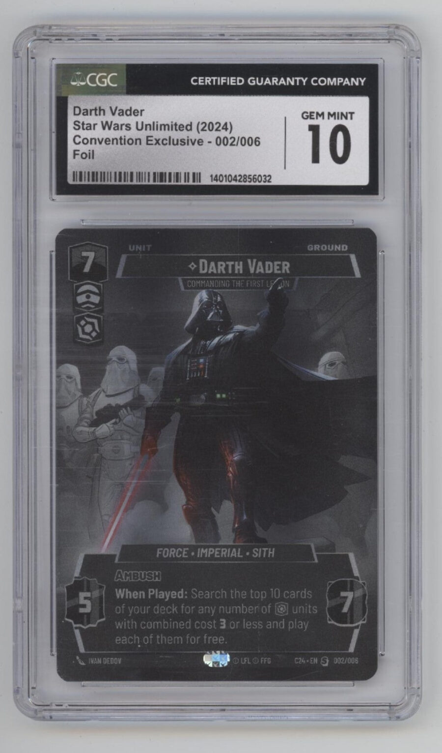 Darth Vader Star Wars Unlimited Convention Exclusive Foil #002 CGC 10 #1